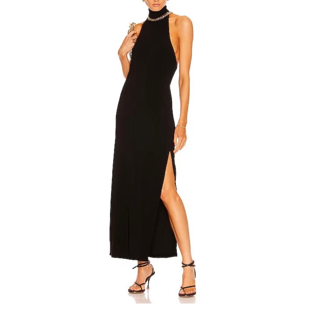 Norma Kamali Halter Turtleneck side slit